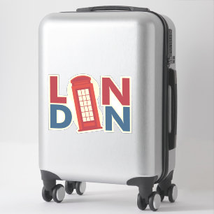 Sticker Voyage Villes Londres Boîte Téléphonique Bleue Rou