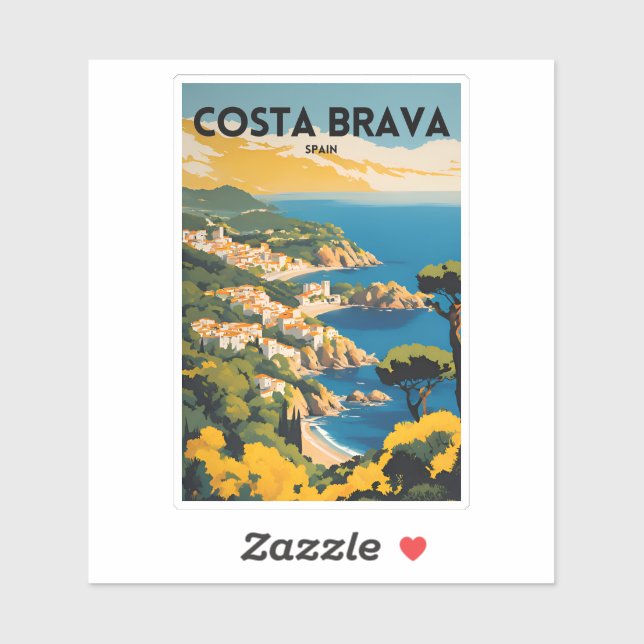 Sticker Voyager Costa Brava Espagne (Feuille)