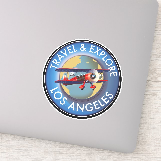 Sticker Voyagez explorer le logo de Los Angeles (Détail)