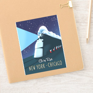 Sticker "Voyagez par le rail" New York - Chicago