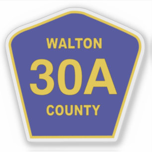 Sticker VOYELLE MOYENNE Walton County 30A Floride