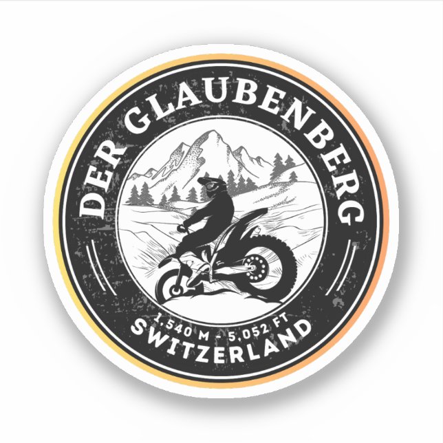 Sticker VTT Glaubenberg pass Suisse alpes (Devant)