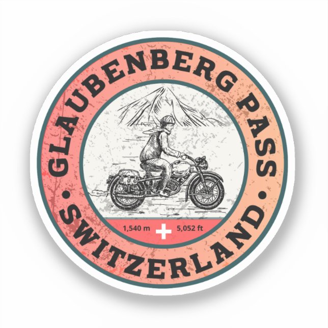Sticker VTT Glaubenberg pass Suisse alpes (Recto)