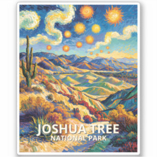 Sticker Vue colorée de Keys sur Joshua Tree dans le style