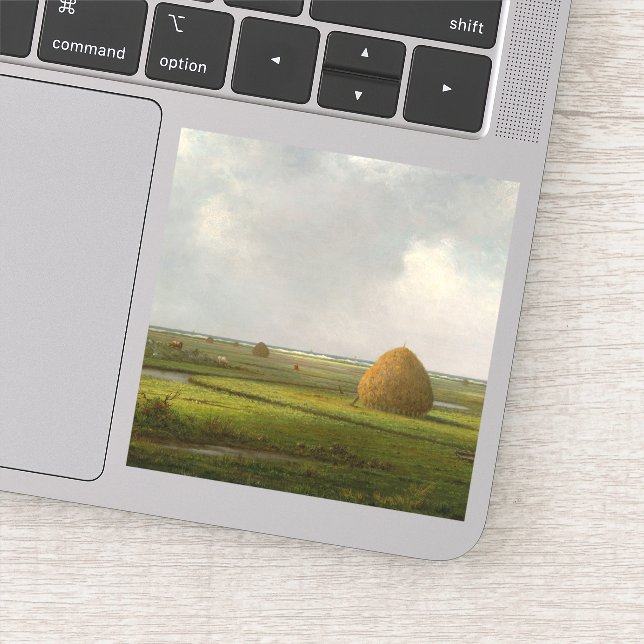 Sticker Vue de Marshfield, 1876 par Martin Johnson Heade (Détail)