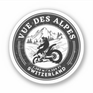 Sticker Vue des Alpes circuit moto suisse–alpes