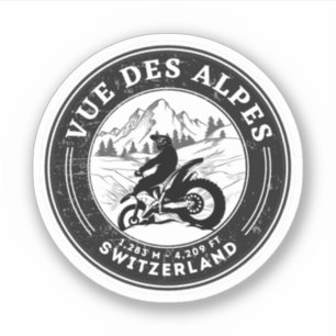 Sticker Vue des Alpes tour en moto suisse-alpes