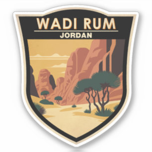 Sticker Wadi Rum Jordan Travel Art Vintage