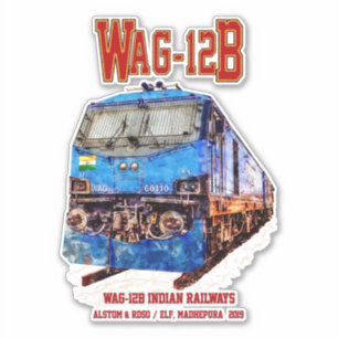 Sticker WAG-12B Locomotive. Train de marchandises des chem