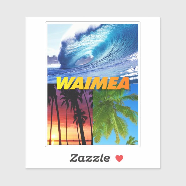 Sticker Waimea Hawaii (Feuille)
