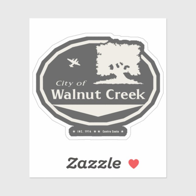 STICKER WALNUT CREEK CALIFORNIA (Feuille)