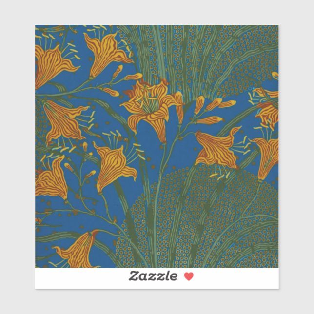 Sticker Walter Crane Day Lily Floral Fond d'écran Design (Feuille)