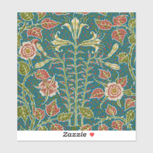 Sticker Walter Crane Fleurs de lys et de rose vintage