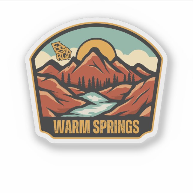 Sticker Warm Springs, Géorgie (Devant)