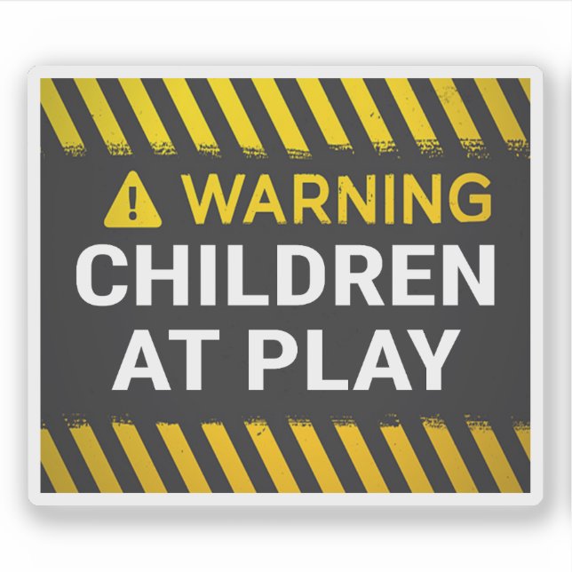 Sticker Warning Children At Play (Devant)