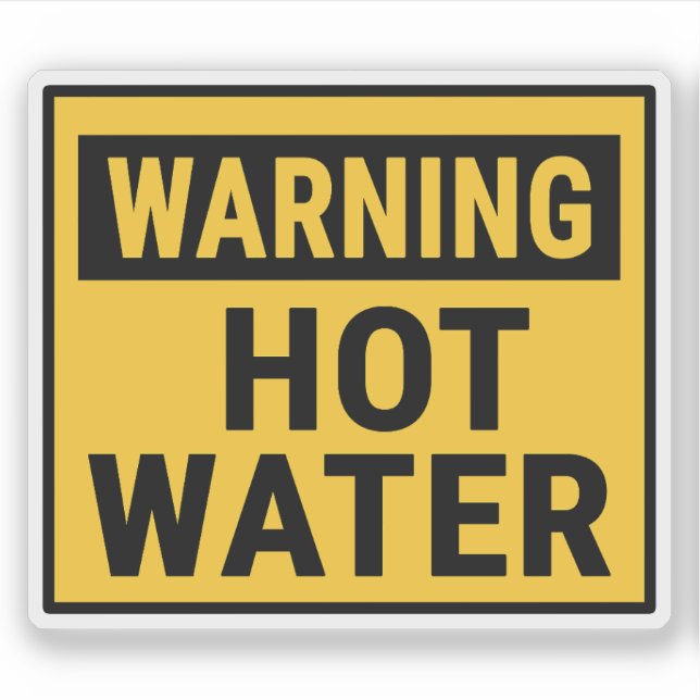 Sticker Warning Hot Water  (Devant)