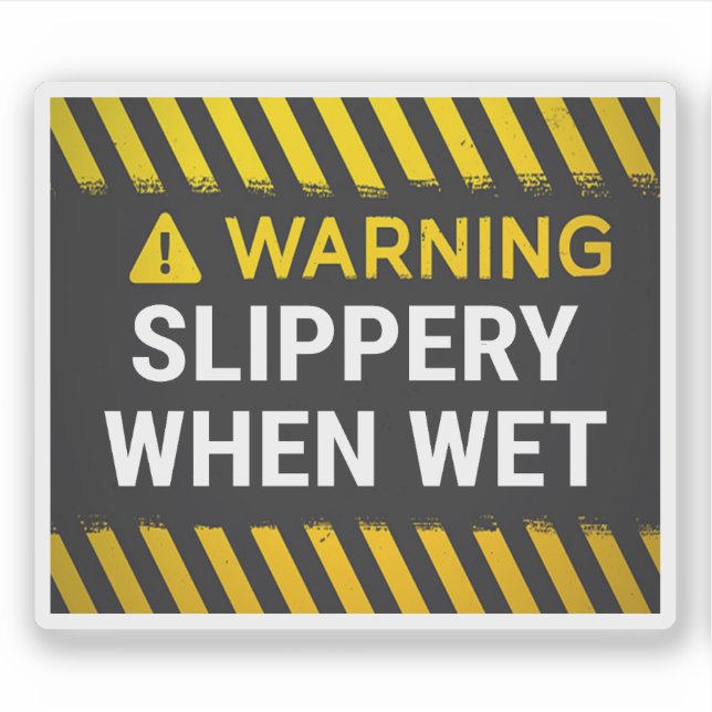Sticker Warning Slippery When Wet  (Devant)