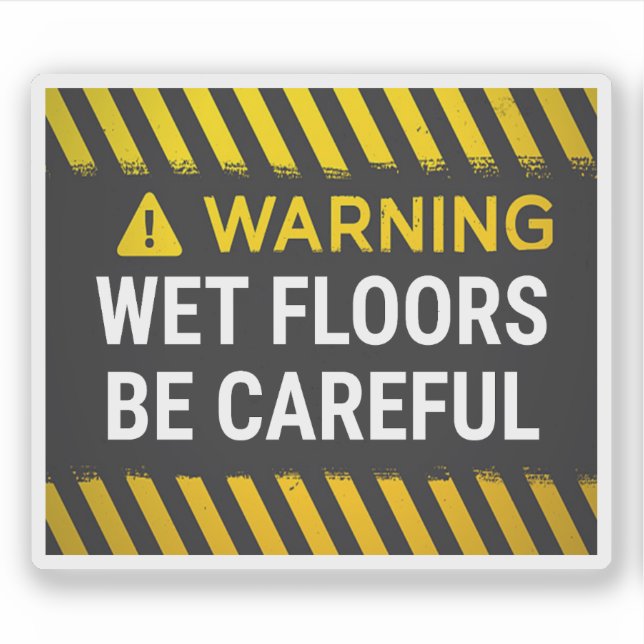 Sticker Warning Wet Floors Be Careful (Devant)