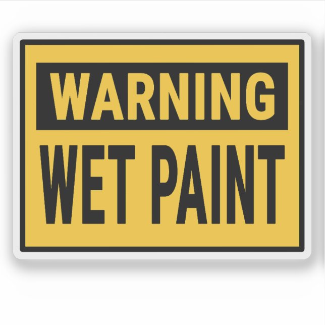 Sticker Warning Wet Paint Sign (Devant)