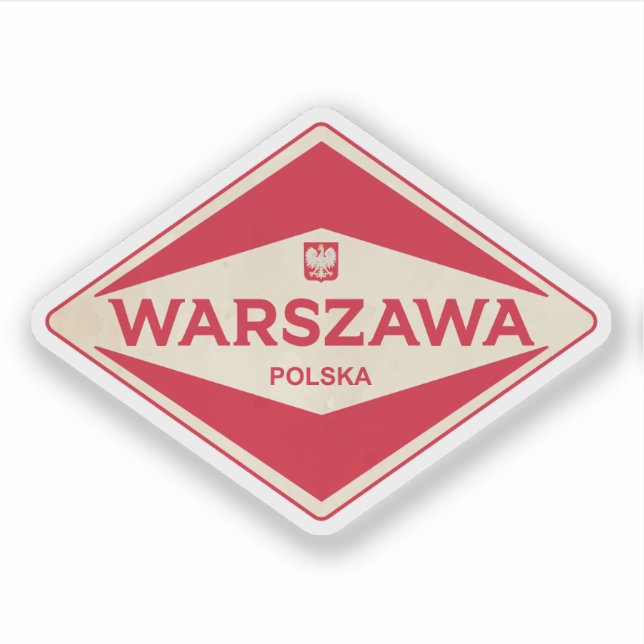 Sticker Warszawa Pologne Vintage (Devant)