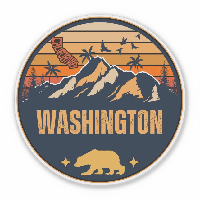 Sticker Washington, Californie (Devant)