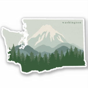 Sticker Washington State Mt Rainier et Forest