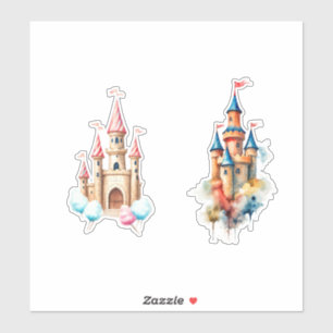 Sticker watercolor castle 