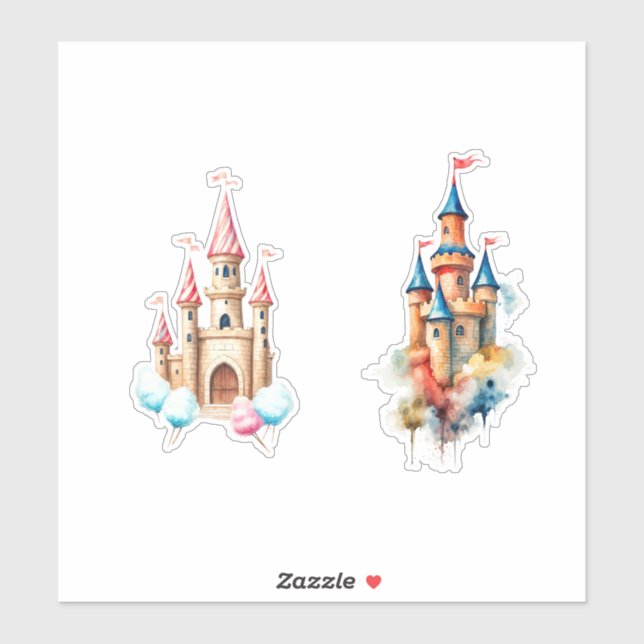 Sticker watercolor castle  (Feuille)