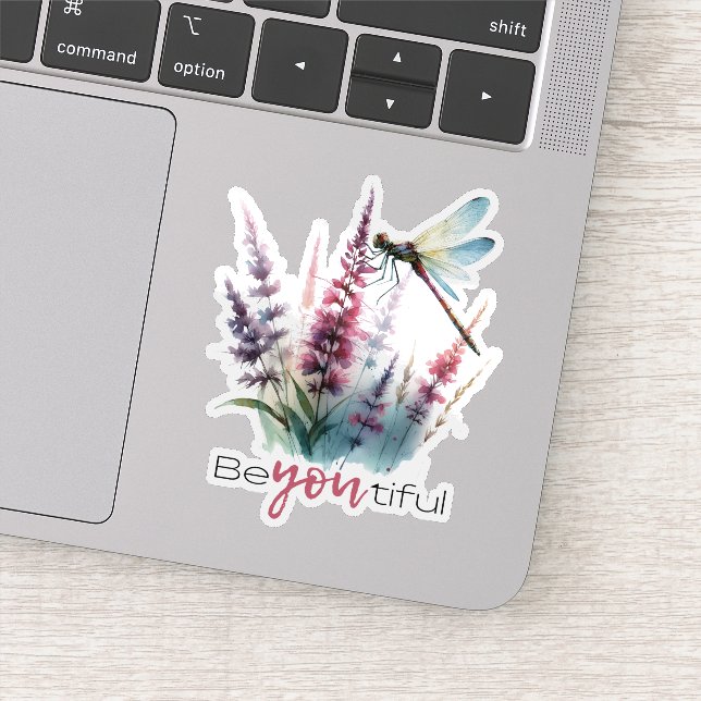 Sticker Watercolor Dragonfly Wildflower Aesthetic (Détail)