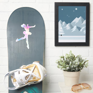 Sticker Watercolor Ice Skating Girl