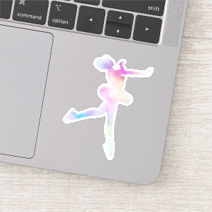 Sticker Watercolor Ice Skating Girl