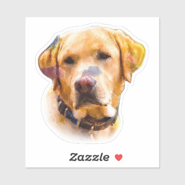 Sticker Watercolor Labrador Retriever (Feuille)