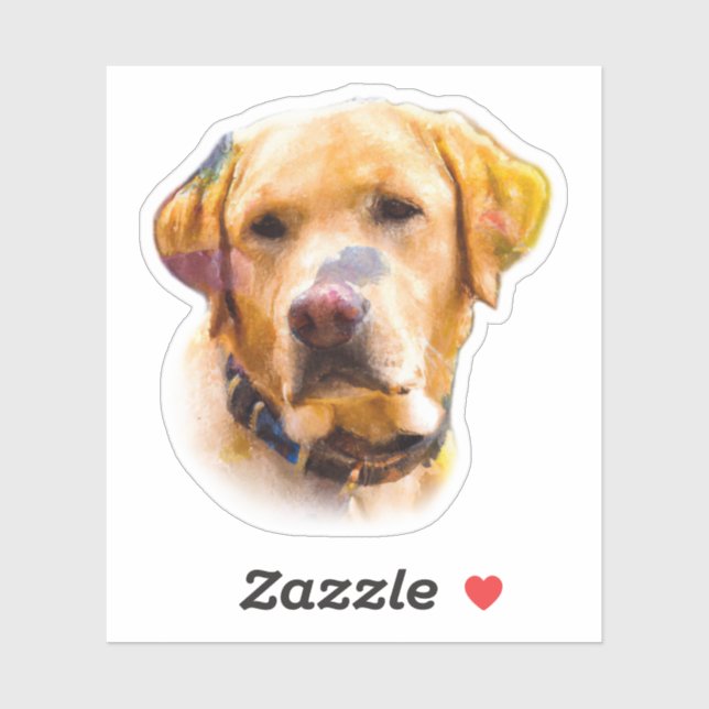 Sticker Watercolor Labrador Retriever (Feuille)