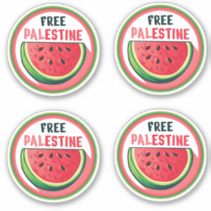 Sticker Watermelon Palestine Free Colorfull