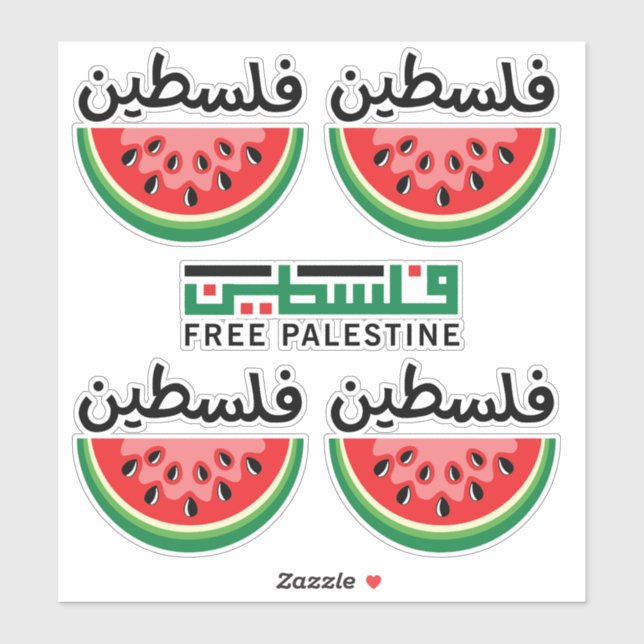 Sticker Watermelon Palestine sera libre (Feuille)
