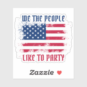 Sticker We people Funny Distressed USA Drapeau Juillet 4