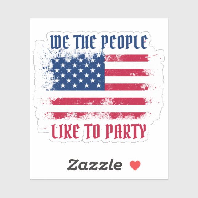 Sticker We people Funny Distressed USA Drapeau Juillet 4 (Feuille)