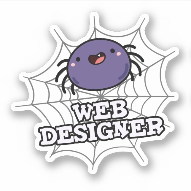 Sticker Web Designer Funny Spider Pun (Devant)