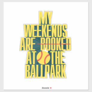 Sticker Week-end de softball amusant au stade de sports