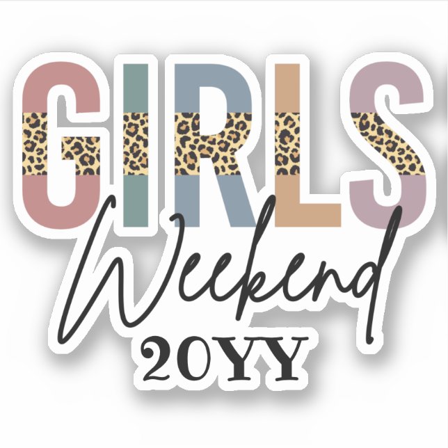 Sticker Week-end entre filles Impression guépard Voyage pe (Devant)