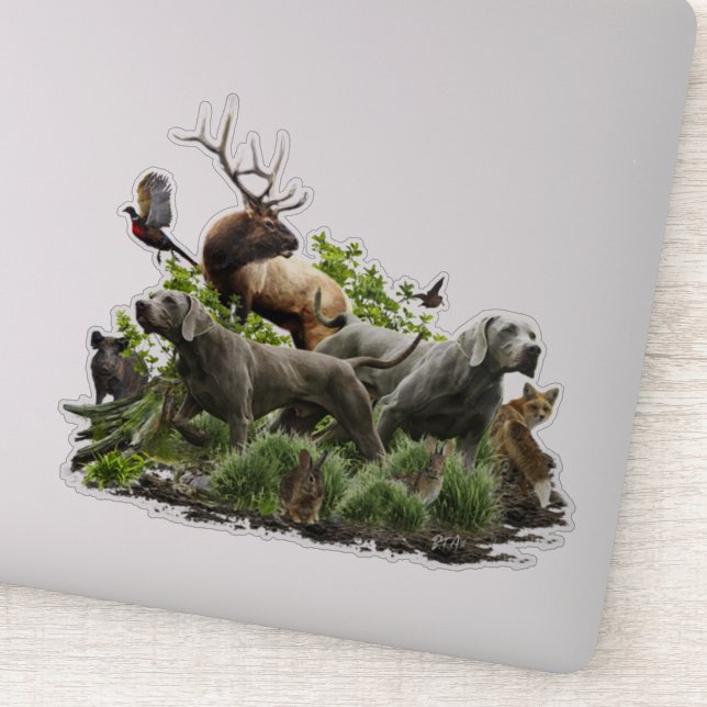 Sticker Weimaraner, "Fantôme Gris"  (Détail)