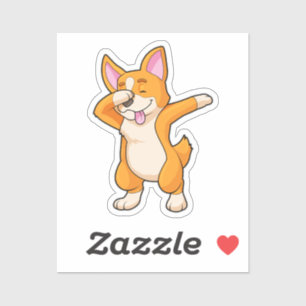 Sticker Welsh Corgi à Dance Dab Hip hop