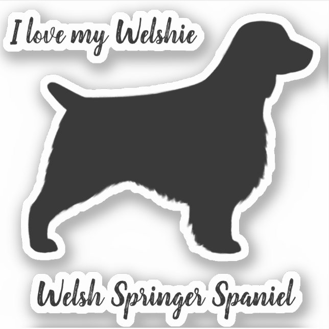 Sticker Welsh Springer Spaniel Silhouette Chien race (Devant)