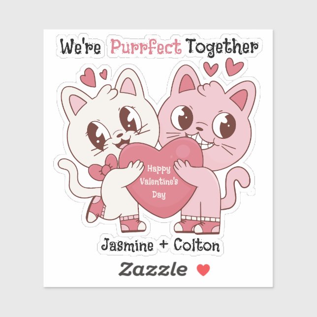 Sticker We're Purrfect Together (Feuille)