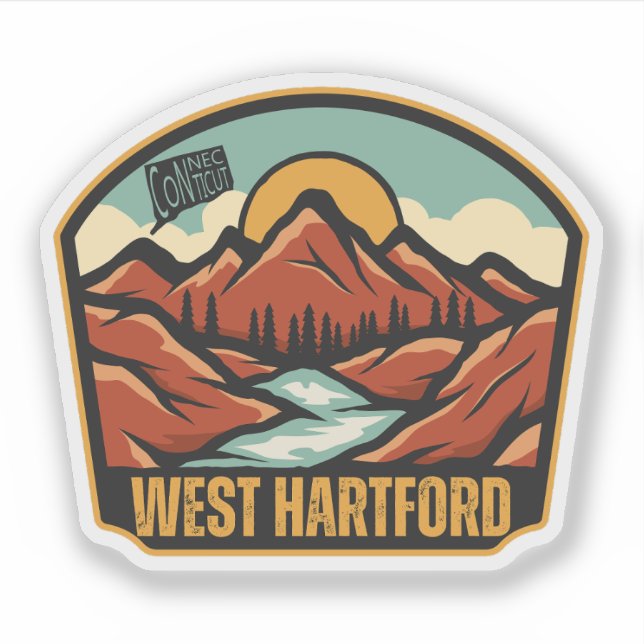 Sticker West Hartford, Connecticut (Devant)