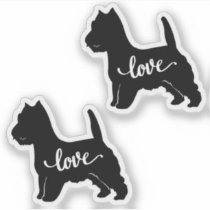 Sticker West Highland Terrier Chien race Love x2 Vinyl