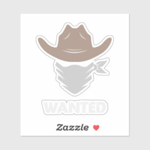 Sticker Western Outlaw Cowboy Wanted