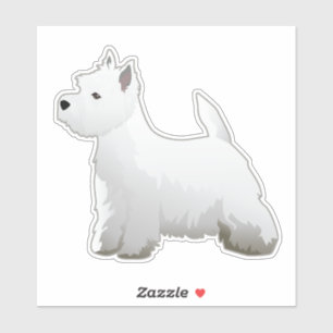Sticker Westie Chien race Vue latérale Silhouette