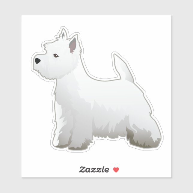 Sticker Westie Chien race Vue latérale Silhouette (Feuille)