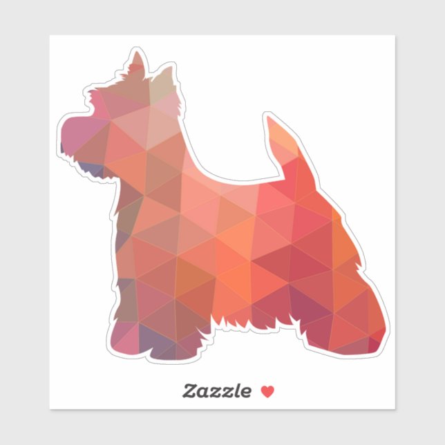 Sticker Westie Terrier Motif géométrique Silhouette (Feuille)